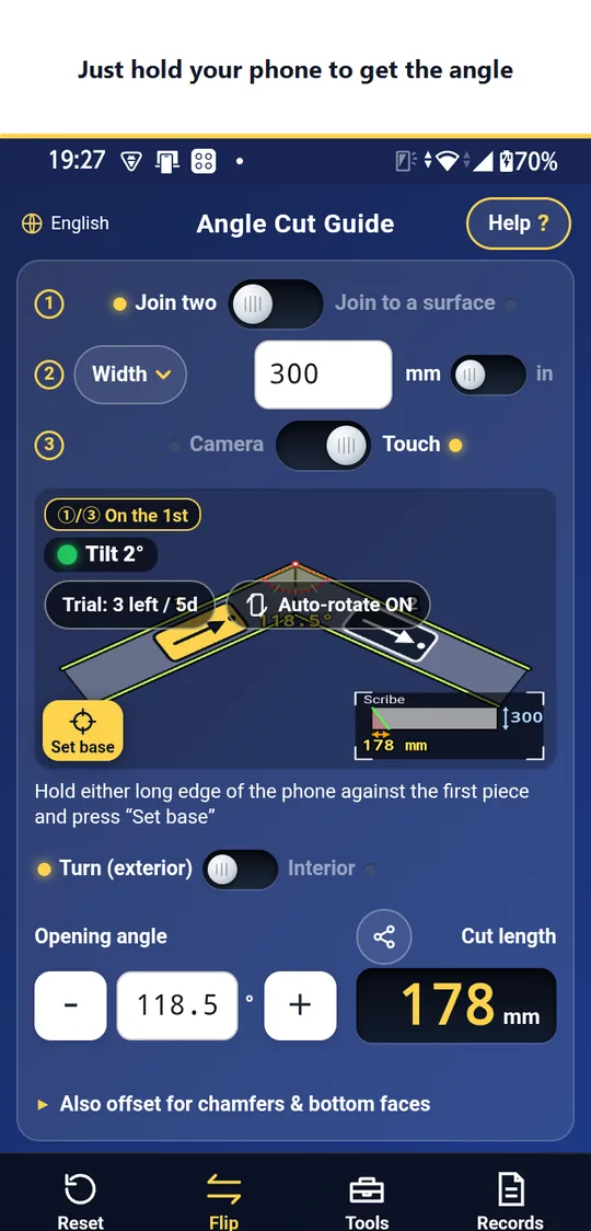 Measuring by holding the phone